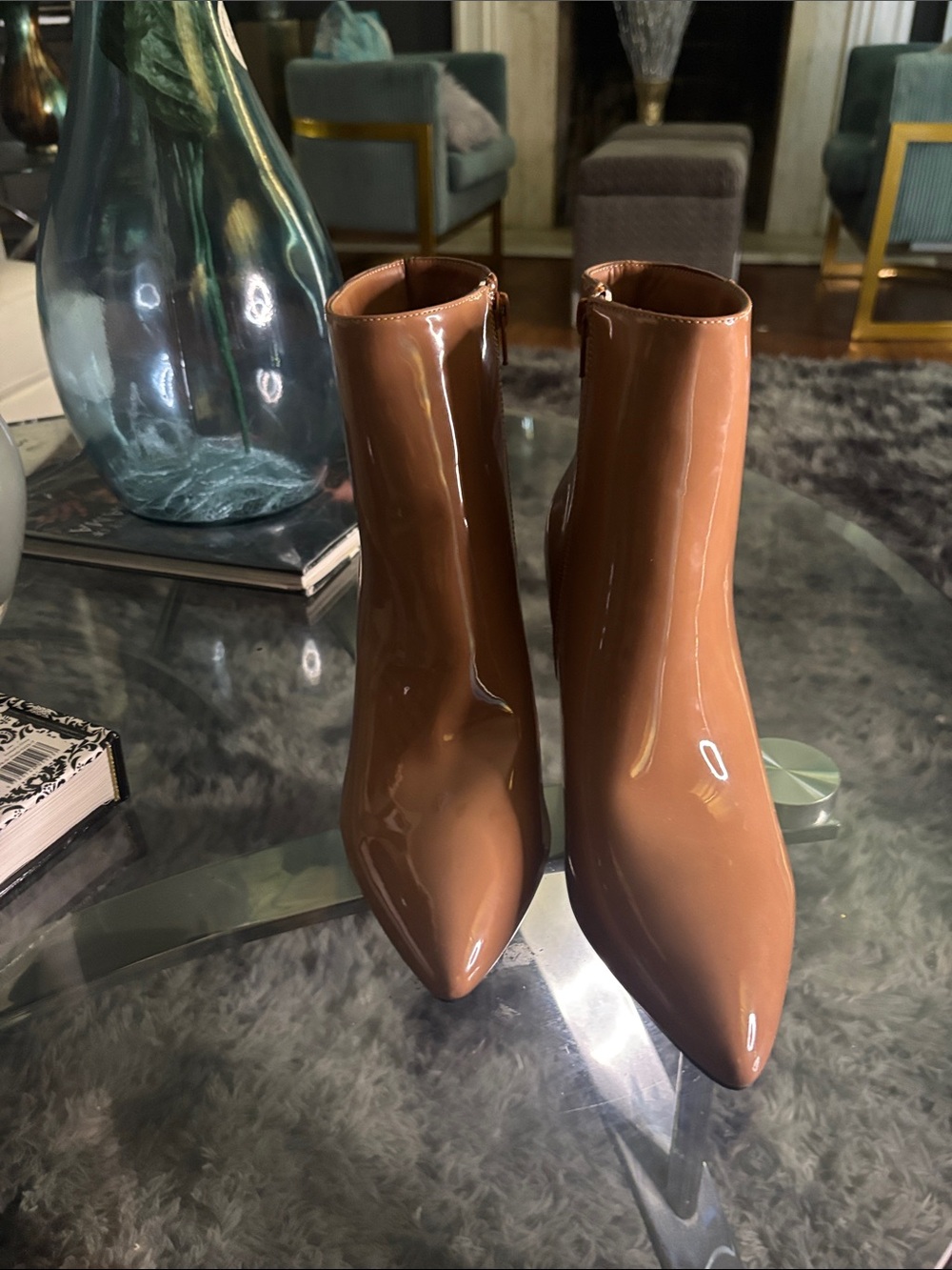 Bamboo pattern, leather boots